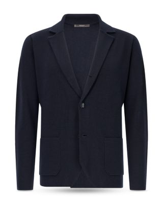 Extra Fine Merino Wool Knitted Regular Fit Blazer - Exclusive