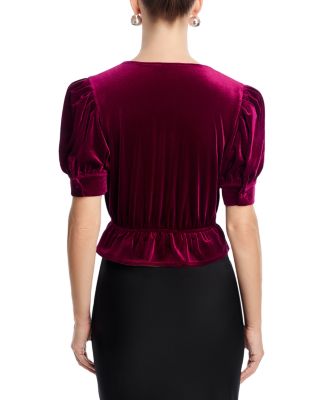 Velvet Crystal Peplum Top - Exclusive