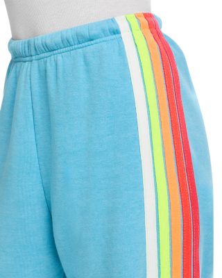 Rainbow-Stripe Sweatpants in Magenta/Orange/Yellow