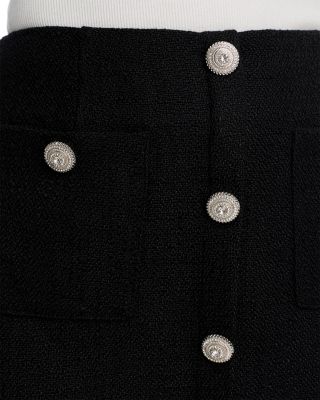 Tweed Rhinestone Button Mini Skirt - Exclusive