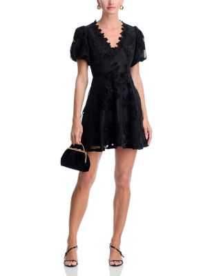 Lace Puff Sleeve Mini Dress - Exclusive