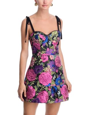 Floral Brocade Bustier Mini Dress - Exclusive
