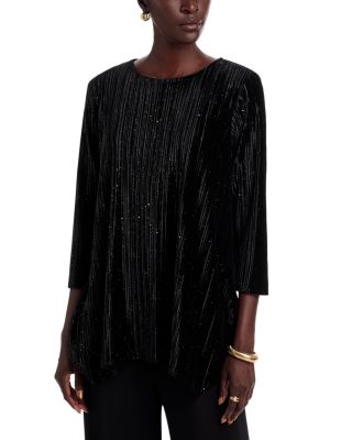 Velvet Pleated Party Top