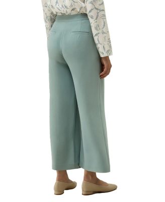 Silk Wide Leg Tailored Pant with Mid Rise