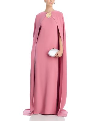 Draped Sleeved Silk Blend Caftan Dress