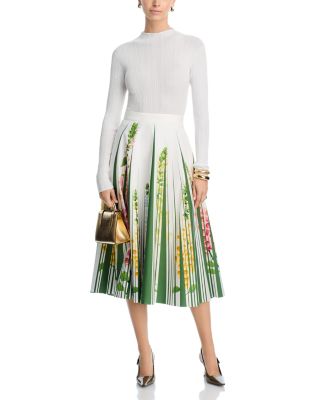 Foxgloves Pleated A Line Skirt