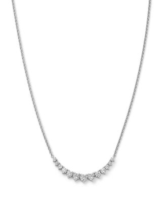 Graduated Diamond Necklace in 14K White Gold, 1.0 tcw