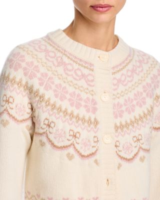 Shantae Merino Wool Crewneck Fair Isle Cardigan Sweater