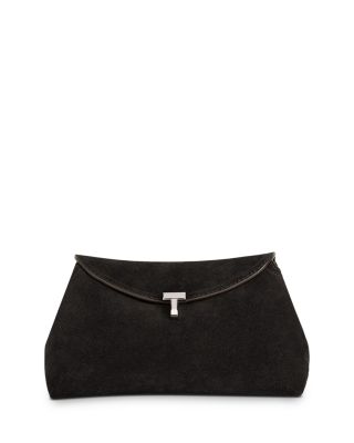 T-Lock Suede Convertible Clutch in Espresso