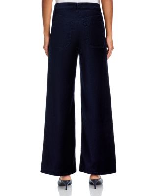 Le Slim High Rise Palazzo Modernist Jeans in Navy Velvet
