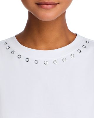 Kelly Grommet Embellished Boxy Tee