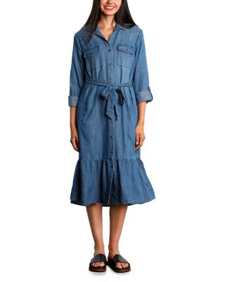Ruffled Belted Shirtdress