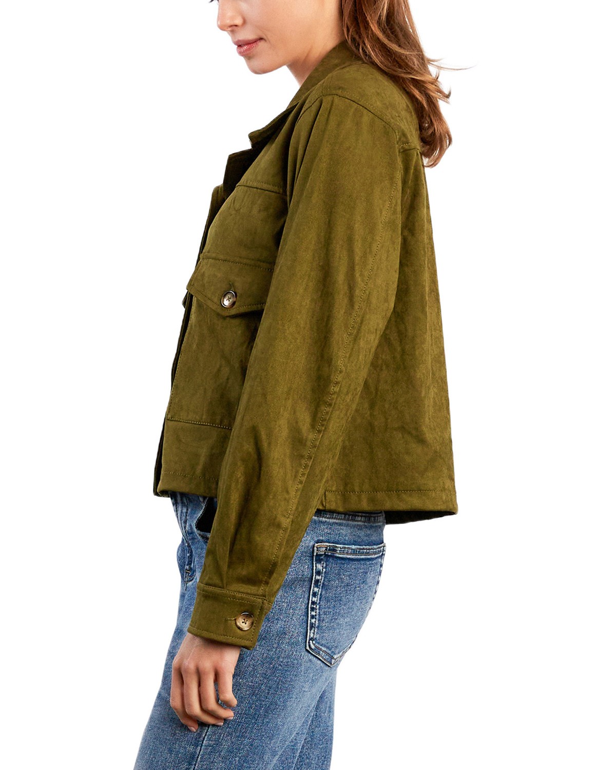 Boxy Faux Suede Jacket