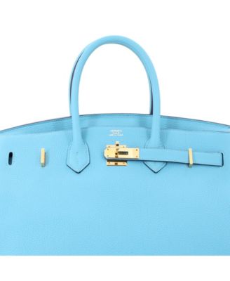  Birkin 35 Handbag Blue Togo with Gold Hardware