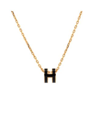  Mini Pop H Pendant Chain Necklace Metal and Enamel