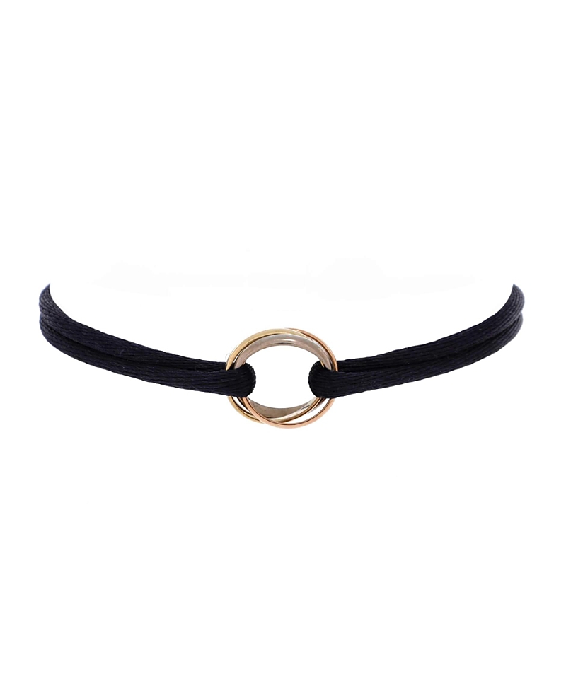 Pre-owned Pre-owned Cartier  Cartier Trinity On Cord Bracelet Silk Cord With 18k Tricolor Gold
