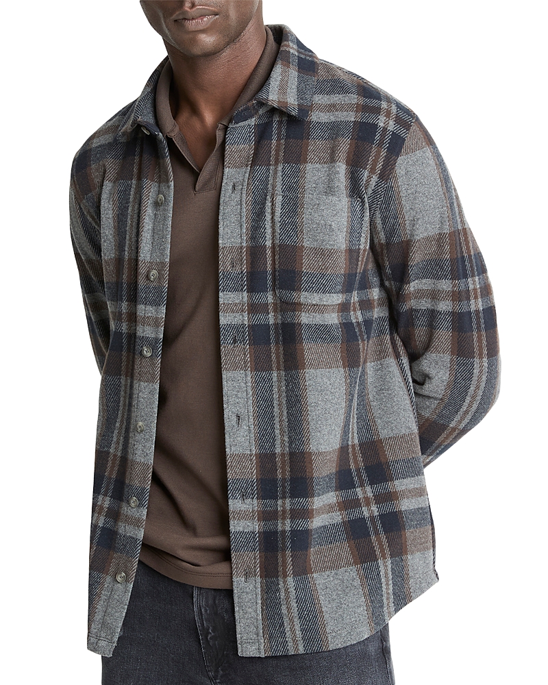 Vince Plaid Knit Shirt Jacket