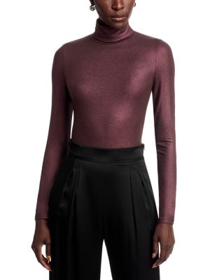 Metallic Turtleneck Top