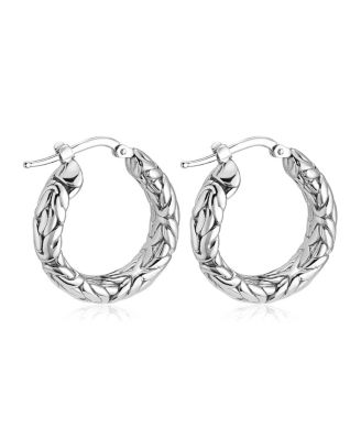  Sterling Silver Byzantine Artisan Hoops
