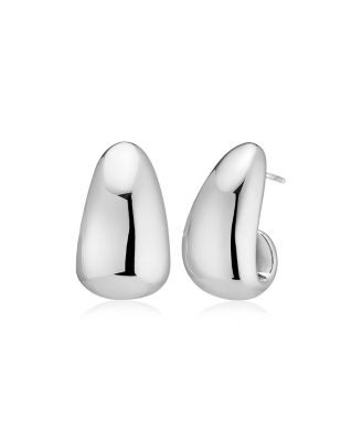  Sterling Silver Contour Drop Earrings
