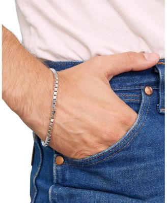  Sterling Silver Edge Bold Box Bracelet