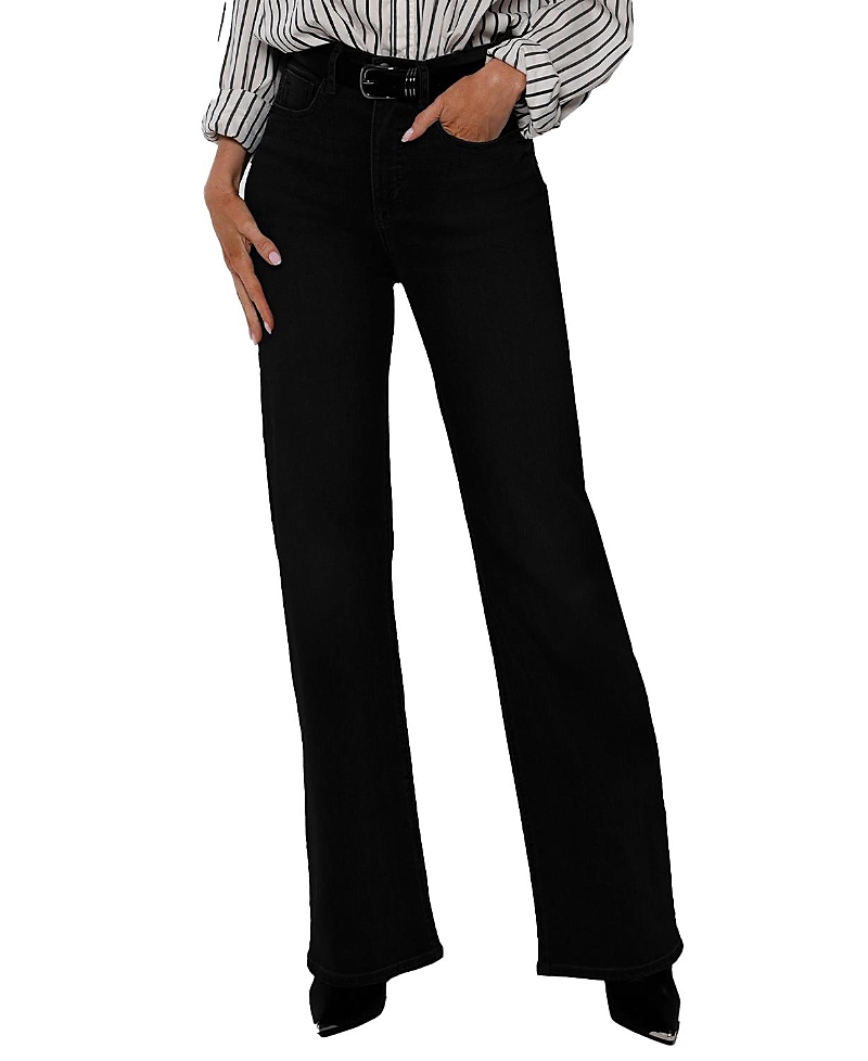 Rudes Denim High Rise Ali Boot Cut Jeans in Pitch Black