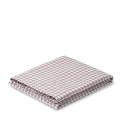 Gingham Linen Blend Flat Sheet, King