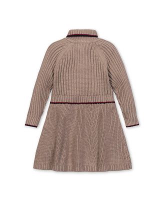 Girls&#39; Organic Half Zip Raglan Sweater Dress - Little Kid, Big Kid