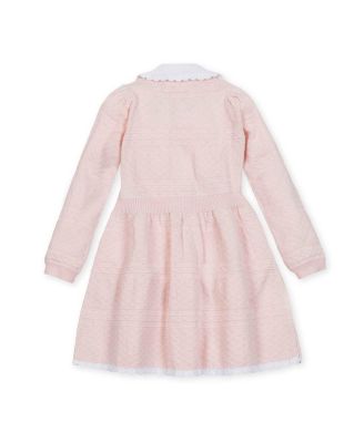  Girls' Organic Peter Pan Collar Button Front Sweater Dress - Little Kid, Big Kid