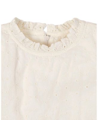 Girls&#39; Organic Flutter Sleeve Tiered Eyelet Dress - Little Kid, Big Kid