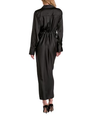 Long Sleeve Wrap Maxi Dress