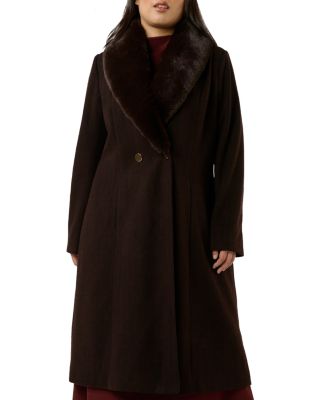 Alastair Faux Fur Trim Coat