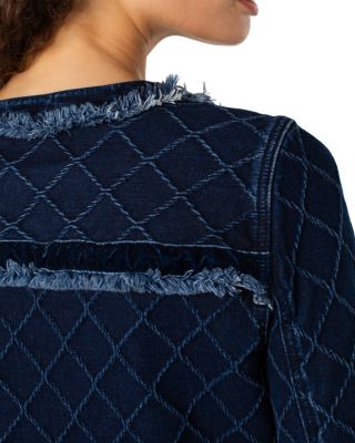 Frayed Edge Velvet Trim Jacket