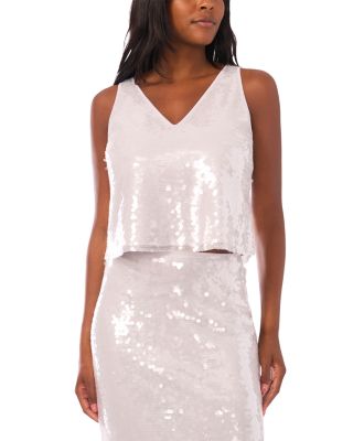 Sequinned Cropped Top