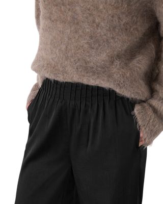 Textured Satin Pintuck Pants 