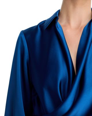 Satin Long Sleeve Maxi Gown - Exclusive