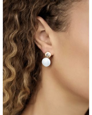 Majestic Gem Cubic Zirconia & Cultured Freshwater Pearl Drop Earrings