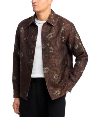 Kaleb Jacquard Button Front Overshirt