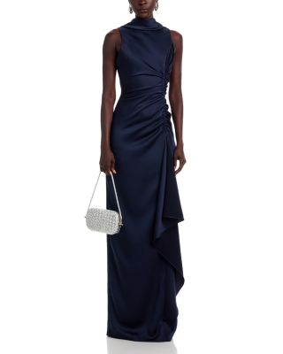 Charmeuse Roll Collar Gown