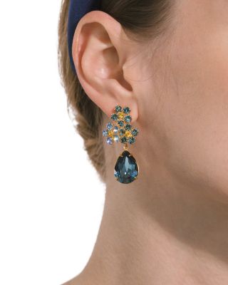 Lauretta Crystal Flower Drop Earrings