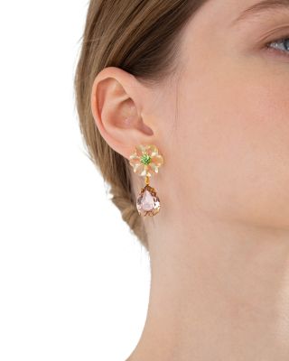 Juna Gemstone & Crystal Flower Drop Earrings