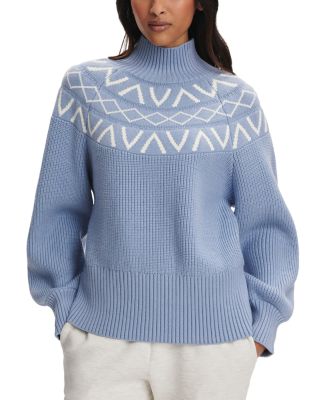 Marcie Fair Isle Yoke Mock Neck Knit Sweater