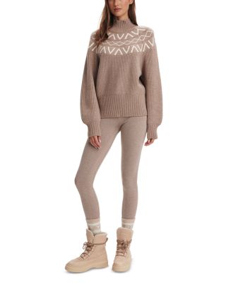 Marcie Fair Isle Yoke Mock Neck Knit Sweater