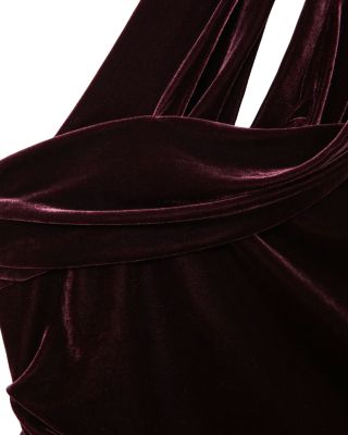 Petite Dalia One Shoulder Velvet Midi Dress