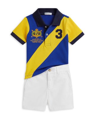 Boys' Crest Mesh Polo Shirt & Short Set - Baby