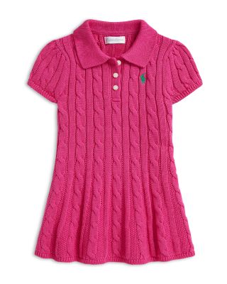 Girls' Cable Knit Cotton Polo Sweater Dress - Baby