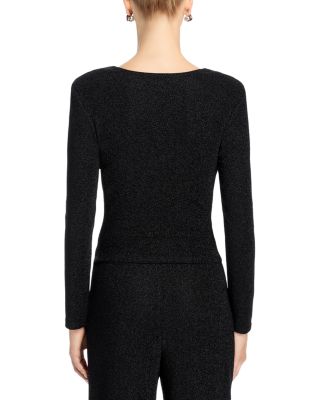 Shimmer Knit Cowl Neck Top - Exclusive