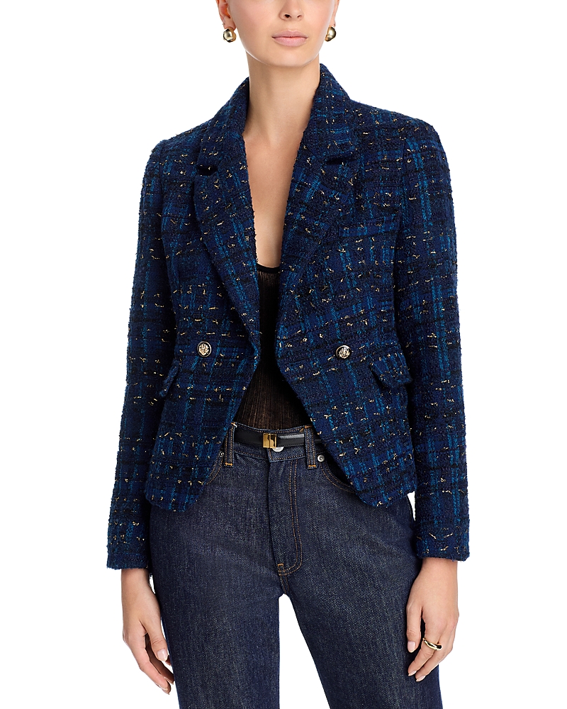 Aqua Tweed Cutaway Blazer - Exclusive In Blue