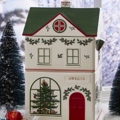 Christmas Tree Christmas Village Canister
