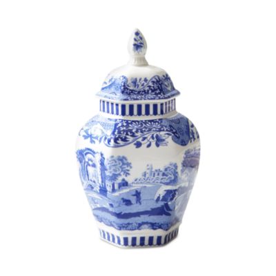 Blue Italian Lidded Vase 5.7"